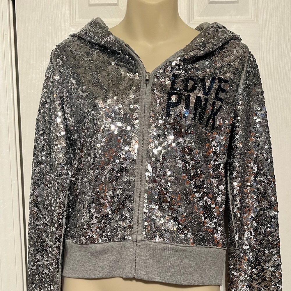 Victoria's Secret Silver Sequin Varsity Jacket